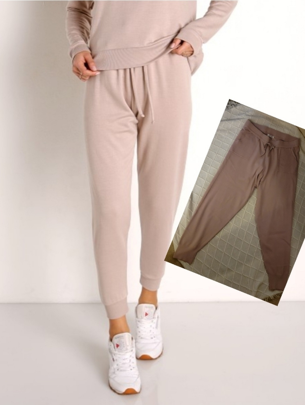 RETROLOGY Cozy Drawstring Jogger Pants XL in Dusty Rose/Mauve